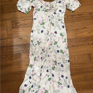 Anthropologie Favorite Daughter Floral Dress in Cream with Sweetheart Neckline